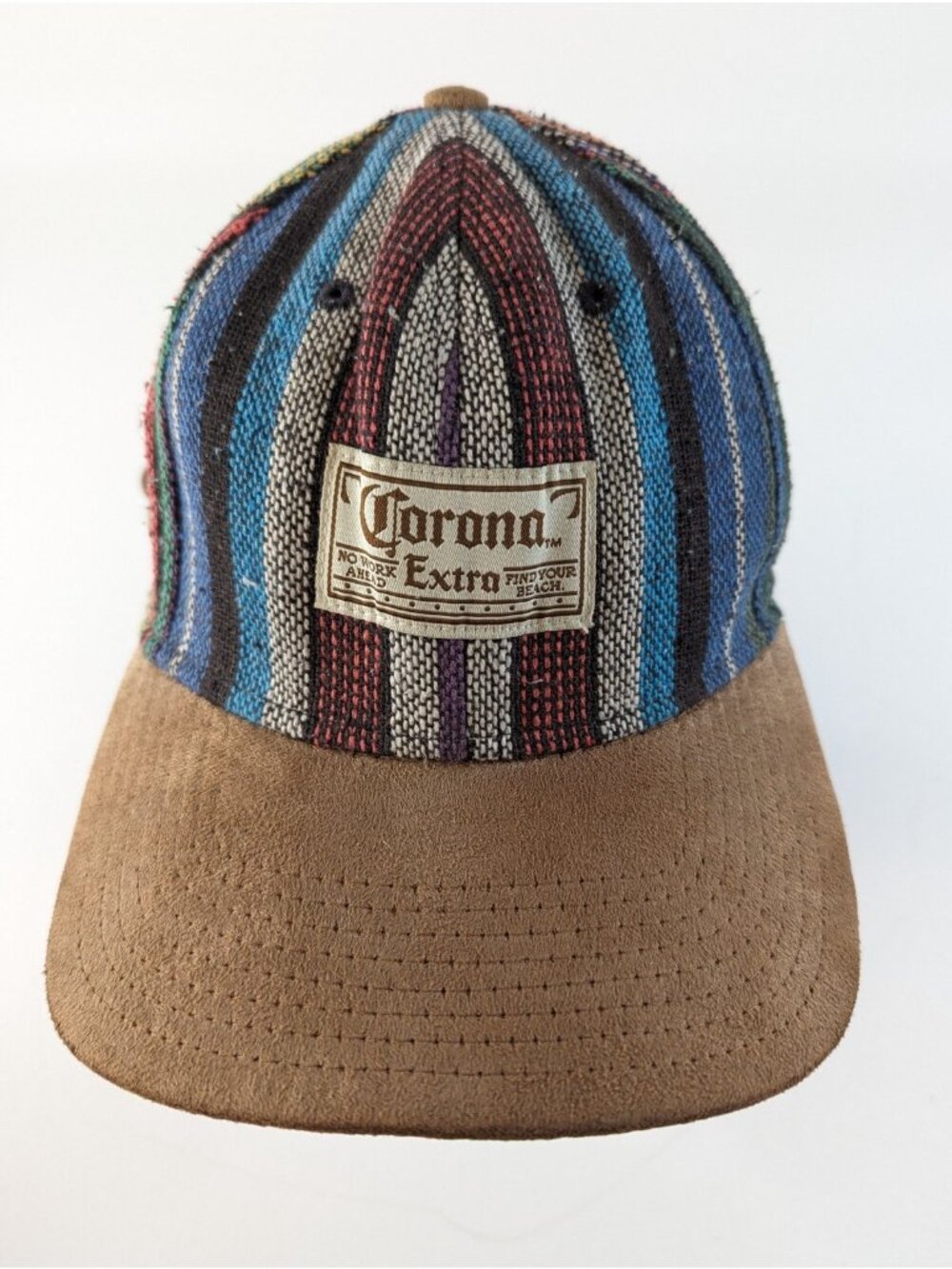 Corona Extra Beer Baseball Hat Suede Mexican Blanket Leather Strapback Cap
